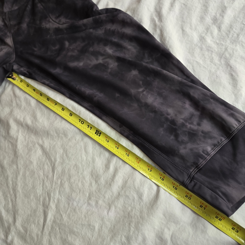 Oalka Charcoal Grey Marble Tie Dye Women's Capri Joggers EB2 - Picture 2 of 7
